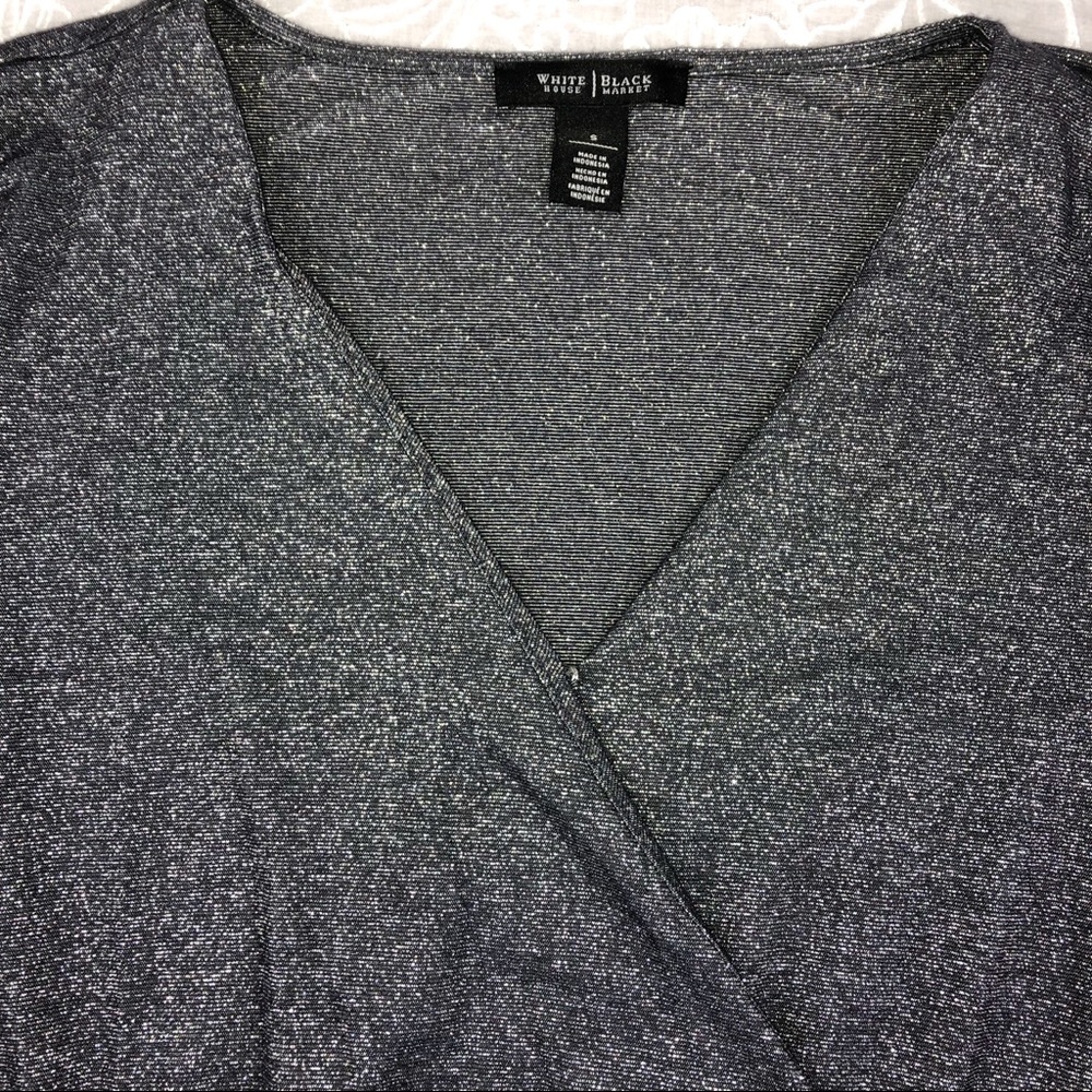 White House Black Market crossover metallic top - Picture 3 of 5